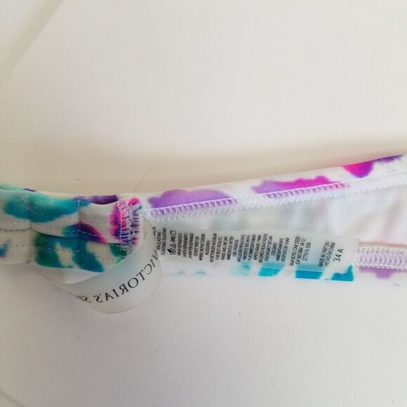 VICTORIA'S SECRET womens 34A blue floral halter top bikini top only - Picture 3 of 3